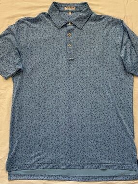 Peter Millar Summer Comfort Polo – Blue Skull Print | Size L